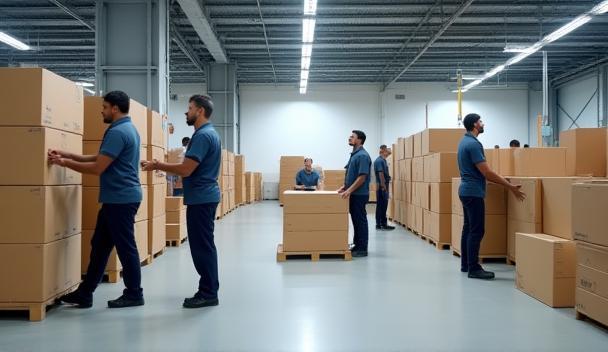 Cornerstone warehouse and moving staff at work