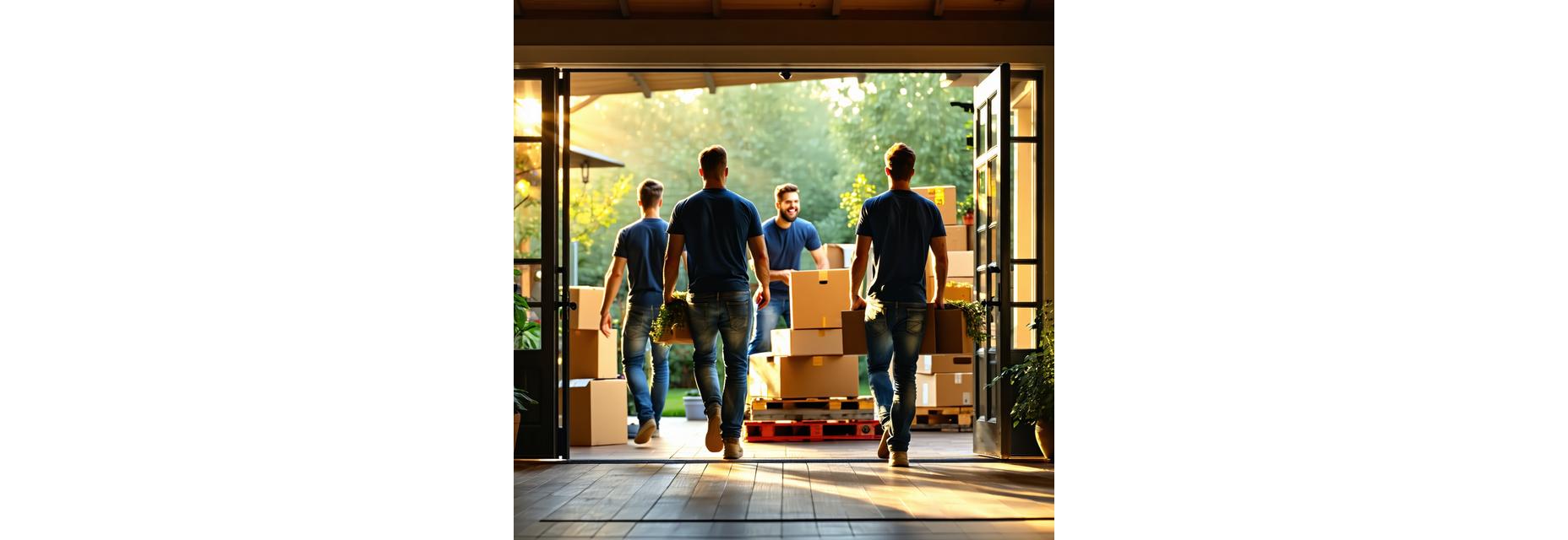 Cornerstone team moving furniture into a bright Tulsa home