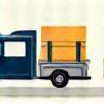 Transport truck with furniture